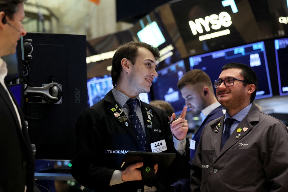 The Dow Jones Industrial Average rose 90.99 points, or 0.23 per cent, to 39,087.38, the S&P 500 gained 40.81 points, or 0.80 per cent, to 5,137.08 and the Nasdaq Composite gained 183.02 points, or 1.14 per cent, to 16,274.94. ― Reuters pic
