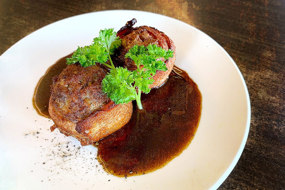 Black Pig Meatballs in Blanket.