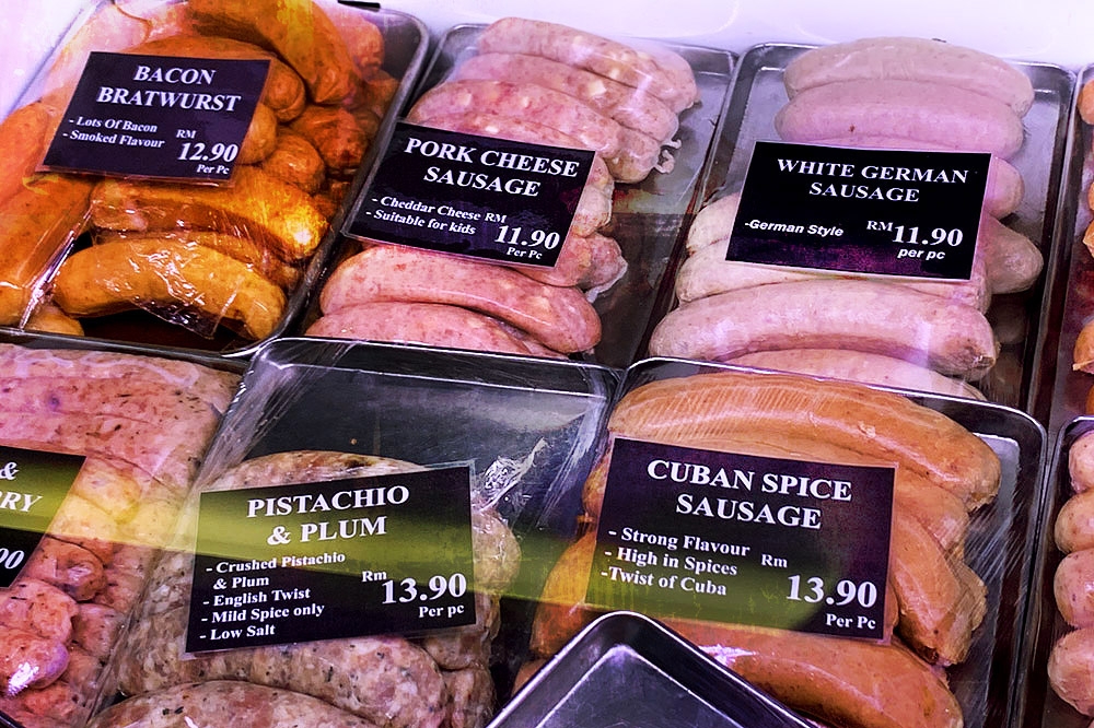 A wide variety of sausages to enjoy.