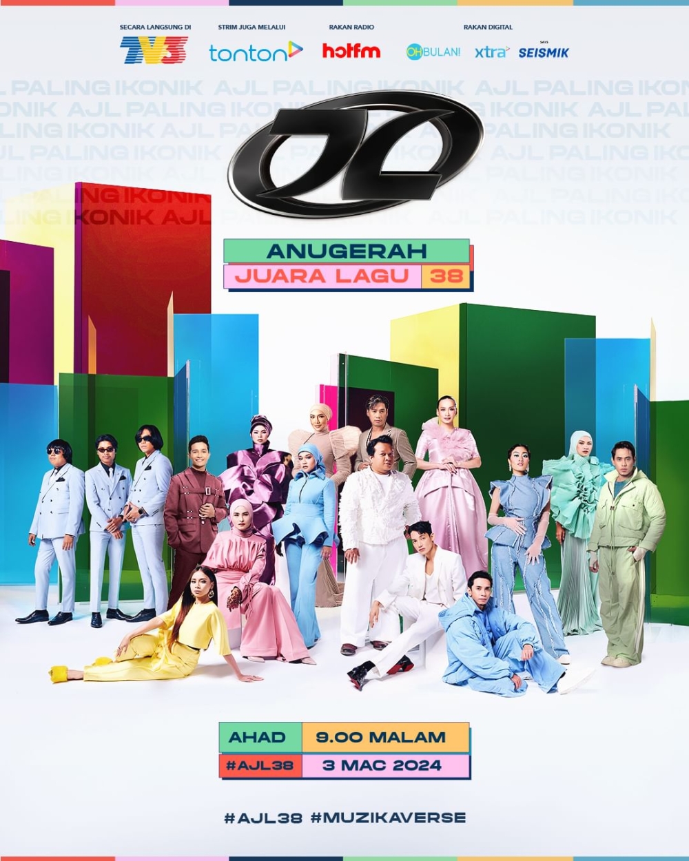 Anugerah Juara Lagu is one of Malaysia's top and oldest music industry competitions where the year's best 12 songs compete. —  Picture via Instagram/ TV3Malaysia