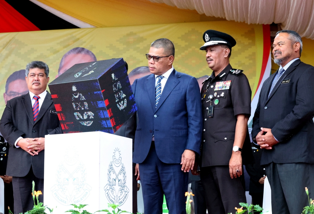 Home Minister Datuk Seri Saifuddin Nasution Ismail (centre) officiates the the 234th Prison Day celebration at Puncak Borneo Prison Complex in Puncak Borneo March 2, 2024. — Bernama pic