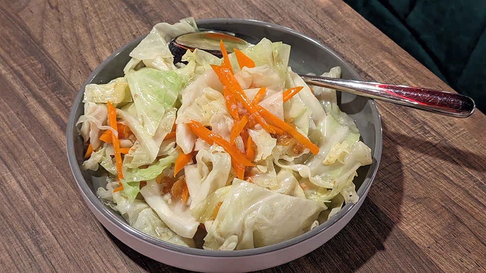 Vegetables often feel like a formality in most Chinese meals, but they still do right by the simple stuff here, like this Dried Prawns and Cabbage.
