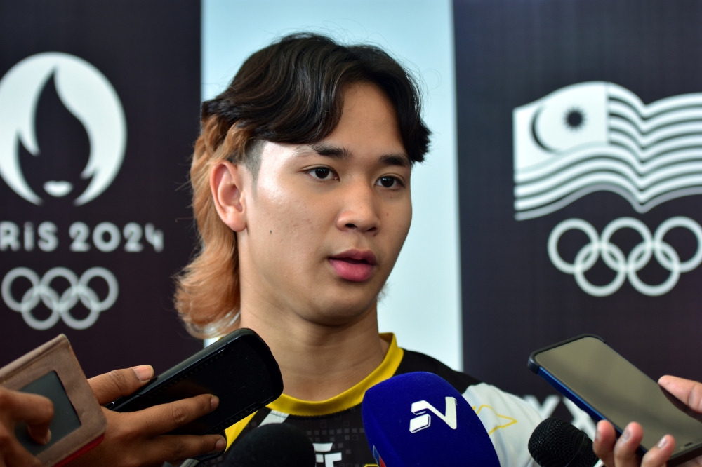 Bertrand Rhodict Lises speaks to the media at the Bukit Jalil Sports Training Centre, February 22, 2024. — Bernama pic 