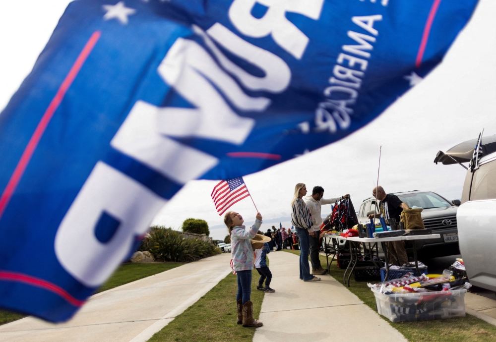 Republican presidential candidate and former US President Donald Trump's supporters get ready for a ''Primary Election Maga Cruise