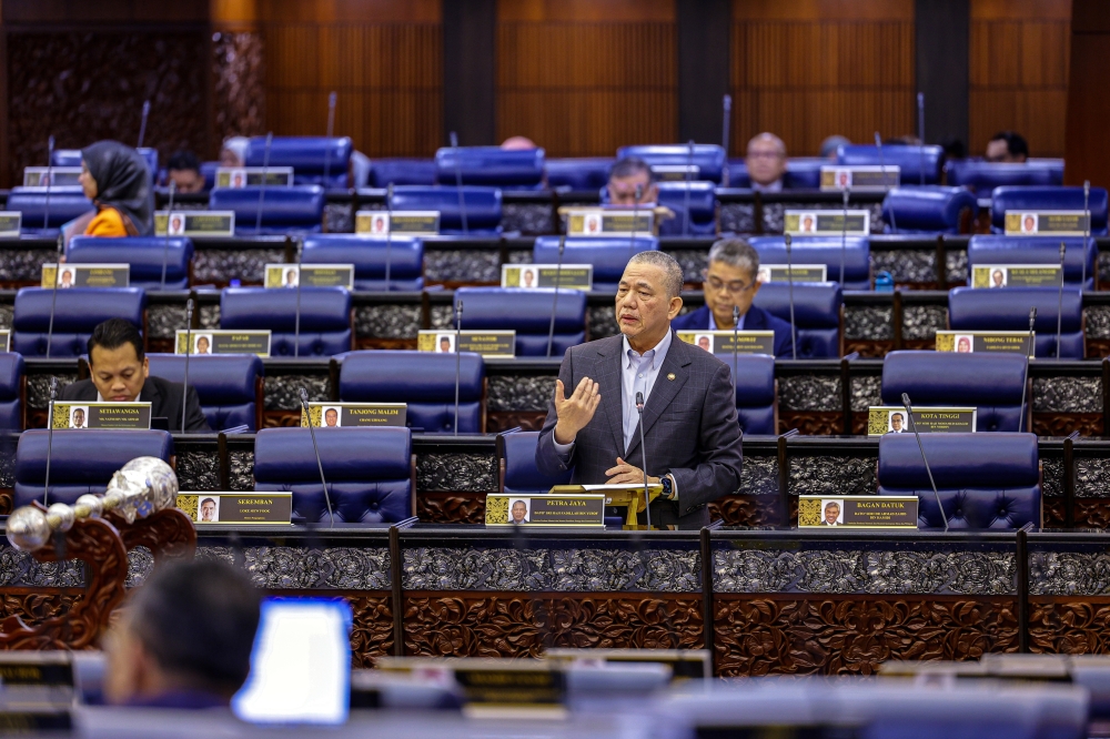 Deputy Prime Minister Datuk Seri Fadillah Yusof speaks during the question and answer session in Parliament March 6, 2024. ― Bernama pic