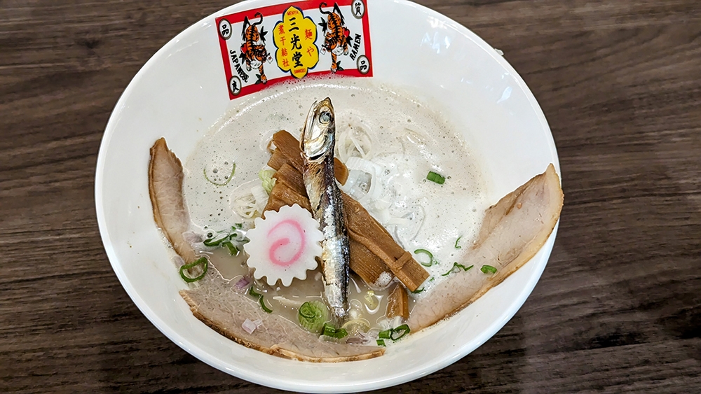 The Niboshi Cappuccino Ramen at SanKoDo is bursting with the intense flavour of dried anchovies. – Pictures by Ethan Lau