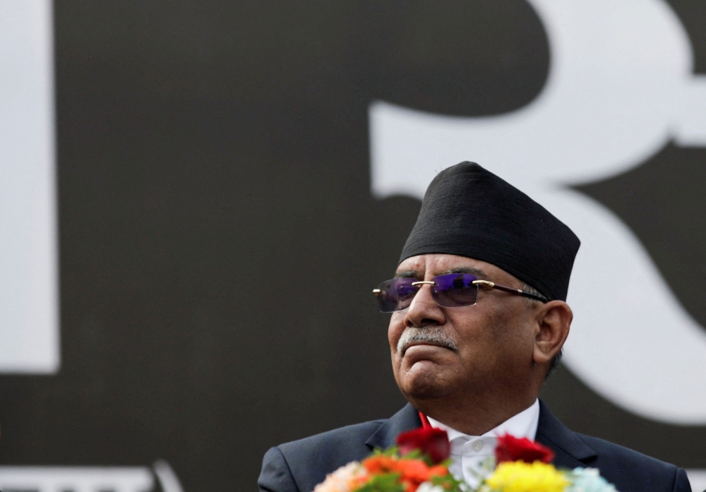 Prime Minister Pushpa Kamal Dahal, 69, an ex-Maoist guerrilla better known by his nom de guerre Prachanda or the fierce one, leads the Maoist Centre party, the third largest in the 275-member parliament. — Reuters pic