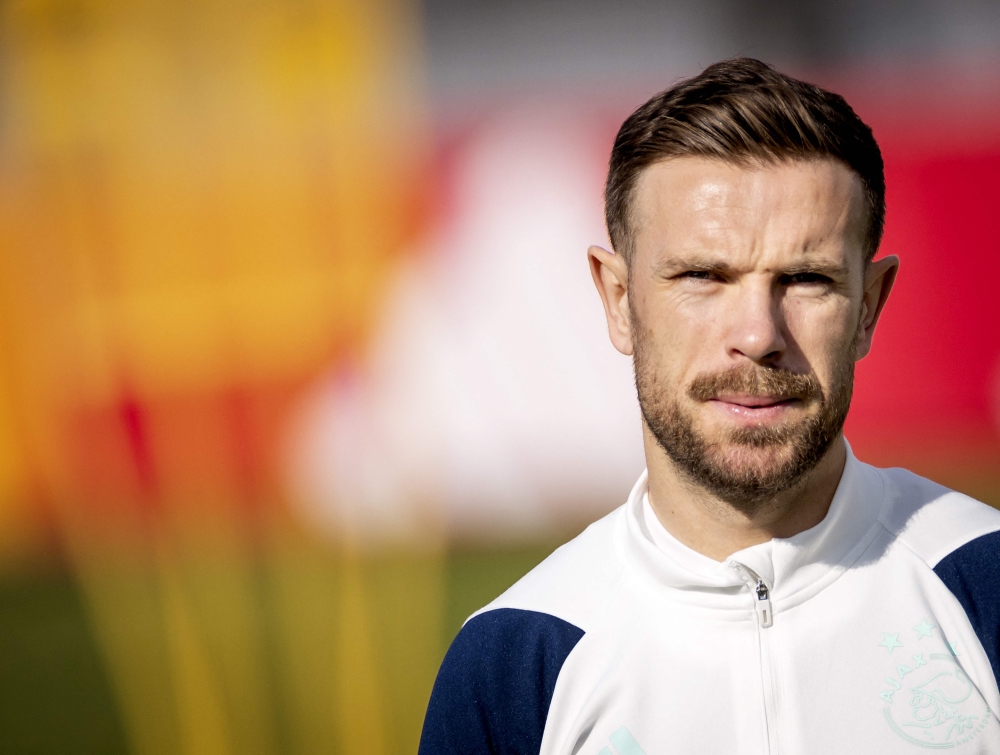 Ajax' British midfielder Jordan Henderson attends Ajax Amsterdam's training session a day ahead of the Uefa Conference League round of 16 match against Aston Villa, at Sportpark de Toekomst in Amsterdam on March 6, 2024. — AFP pic