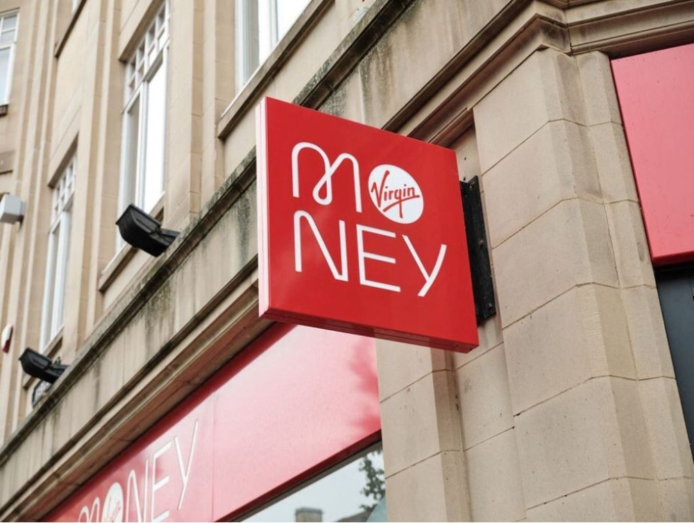 View of the logo at a Virgin Money Store in Sheffield, Britain taken during August 2022. — Reuters file pic