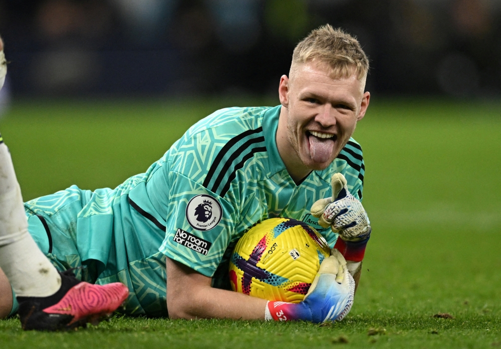 File photo of Arsenal's Aaron Ramsdale during a match with Tottenham Hotspur at the Tottenham Hotspur Stadium in London, January 15, 2023. — Reuters pic