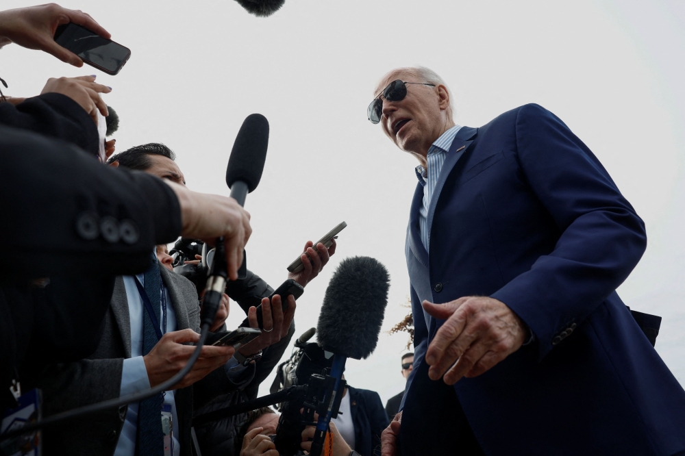 US President Joe Biden continues to grapple with a backlash among Democrats for his staunch support of Israel in its war against Hamas in Gaza, discontent that could manifest itself in the vote in Georgia on Tuesday. — Reuters pic