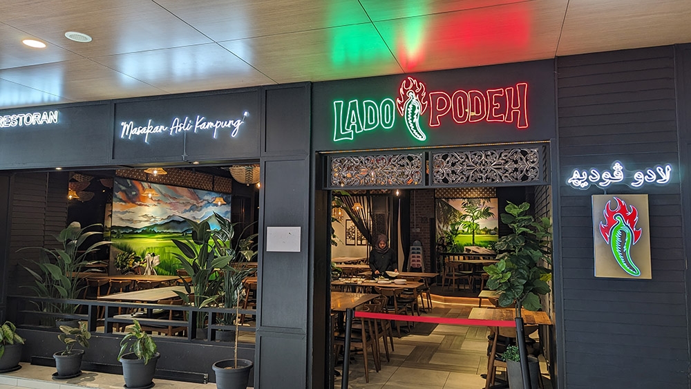 The neon-coloured sign of Lado Podeh is hard to miss, even during the day.