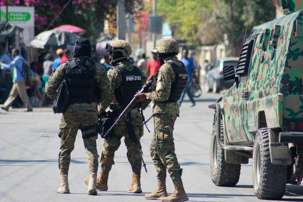 Haitian police officers deploy in Port-au-Prince, Haiti, on March 9, 2024. — AFP pic