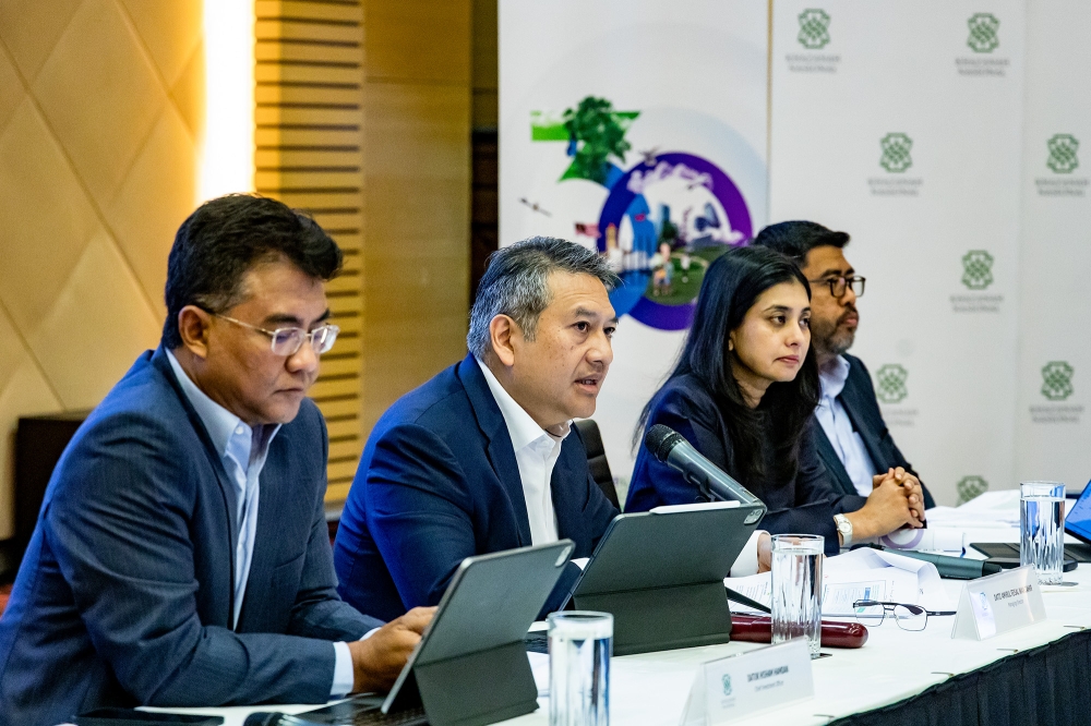 Khazanah Nasional Bhd Managing Director Datuk Amirul Feisal Wan Zahir speaks during Khazanah Annual Review (KAR) 2024 media briefing at Mercu UEM in Kuala Lumpur March 11, 2024. — Picture by Firdaus Latif