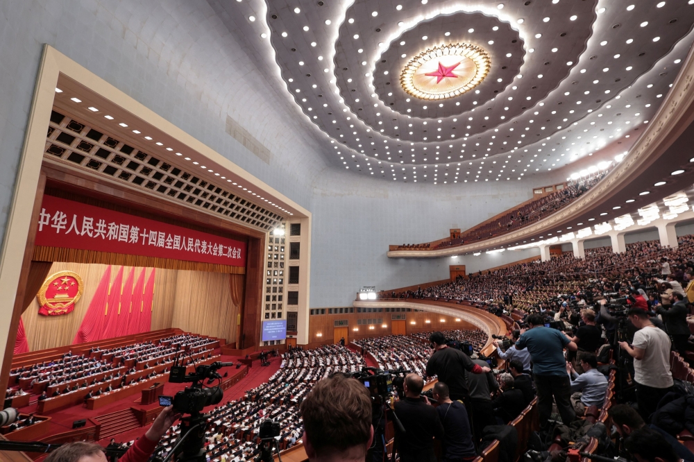 China’s parliament today revised a law to effectively grant the Communist Party more executive control over China’s cabinet, the State Council. — Reuters pic