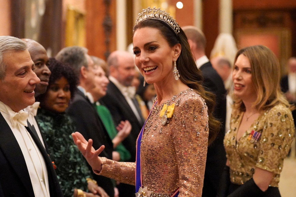Britain's Catherine, Princess of Wales, at an evening reception for members of the Diplomatic Corps at Buckingham Palace in London, Britain December 5, 2023. — Reuters pic