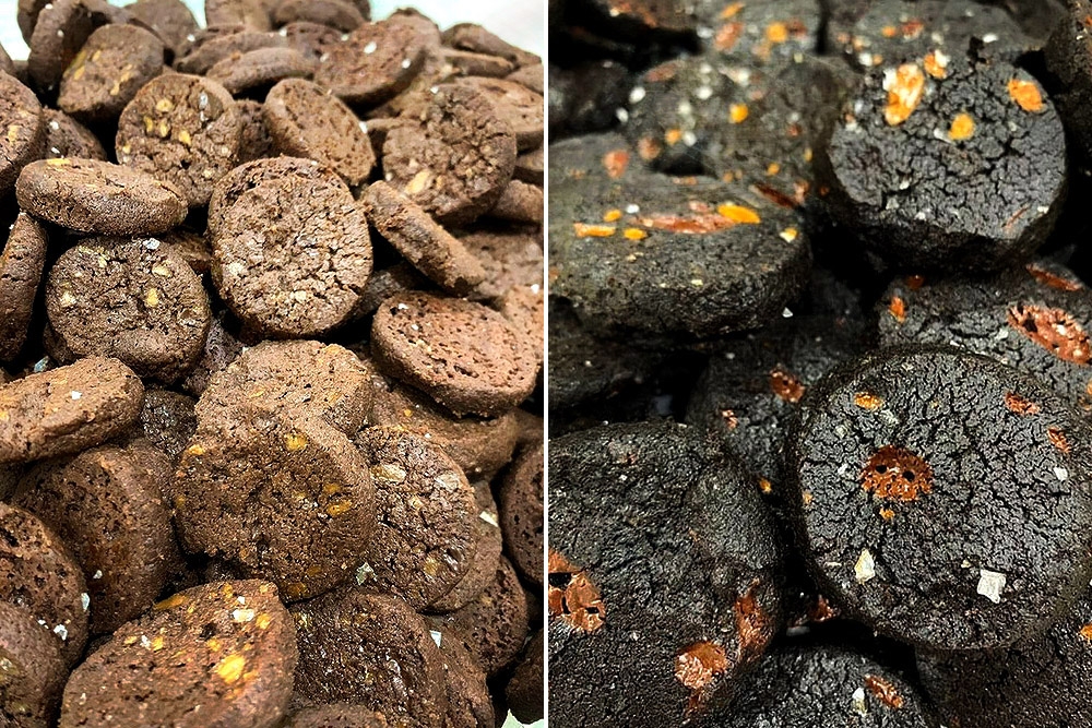 Grams & Ozs offers Sables in Chocolate (left) and Dark Chocolate Sea Salt (right) flavours. — Pictures courtesy of Grams & Ozs