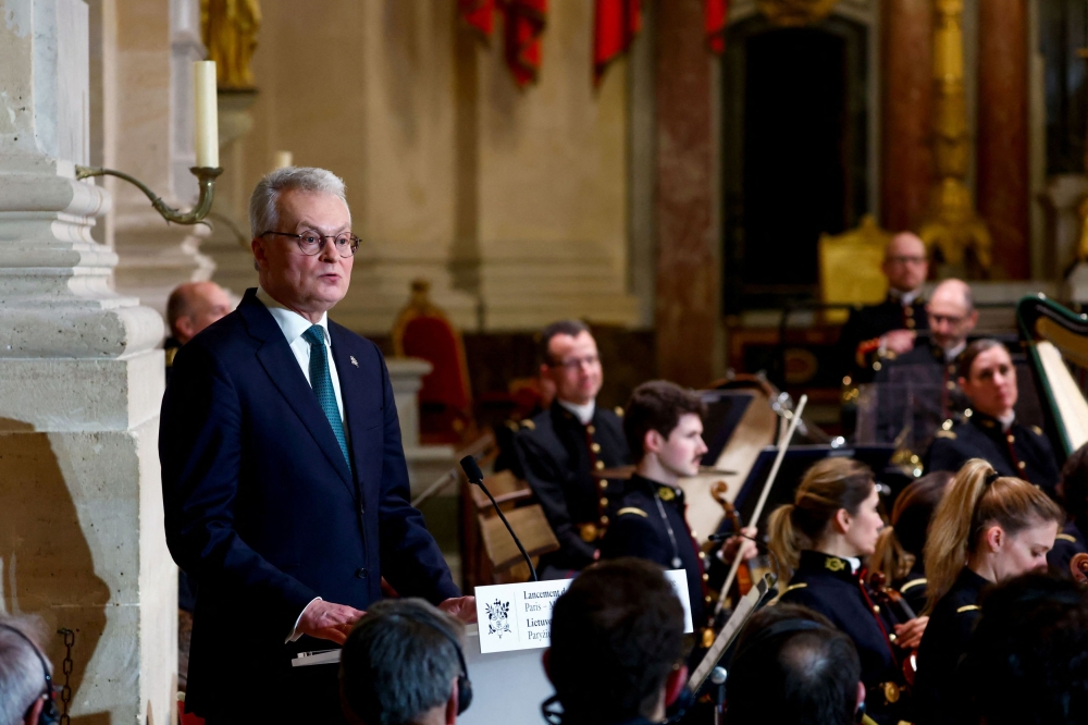 Lithuania's President Gitanas Nauseda addressed Russia's president over the attack on an aide to the late Alexei Navalny. — Reuters pool pic