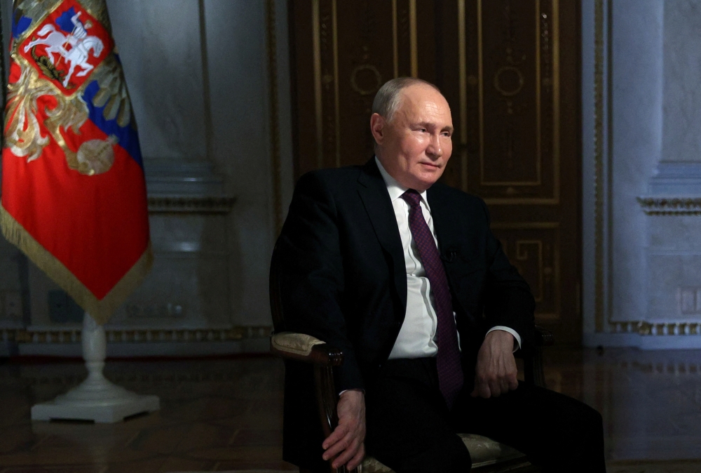 The official said Russian President Vladimir Putin appeared to be restating Russia’s nuclear doctrine that they will use nuclear weapons if their sovereignty is threatened. — Reuters pool pic