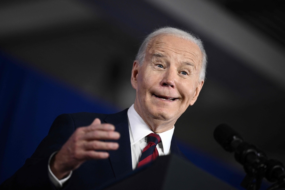 President Joe Biden needled ‘loser’ Donald Trump yesterday, in his first battleground campaign stop since the two rivals secured their parties’ nominations for what promises to be one of the most rancorous elections in US history. — AFP pic