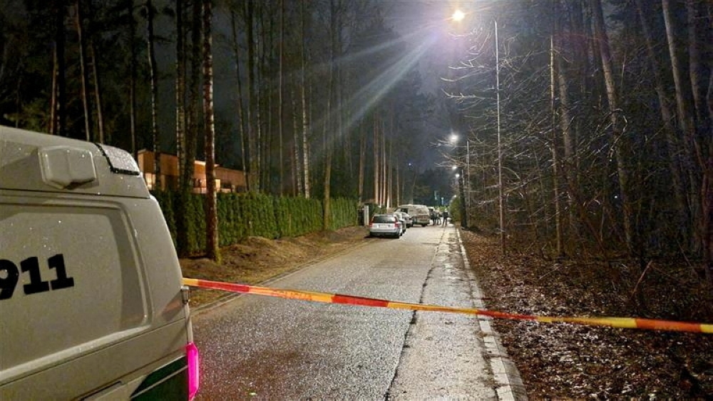 The road outside Leonid Volkov's house is pictured, in Vilnius, Lithuania, March 12, 2024. — Reuters pic