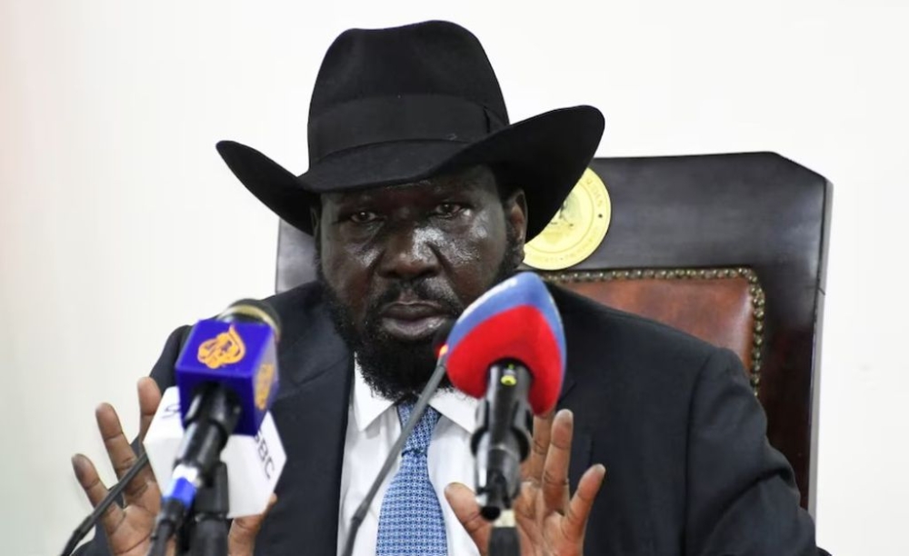 South Sudan’s President Salva Kiir addresses a news conference at the State House in Juba, South Sudan March 28, 2022. — Reuters file pic