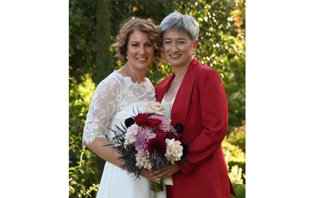 Australia’s Foreign Minister Penny Wong, the country’s first openly gay female parliamentarian, has married her partner Sophie Allouache. — Picture courtesy of Instagram/senatorpennywong