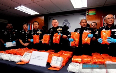 Police cripple drug syndicate with two arrests, 51kg meth worth RM2.57m ...