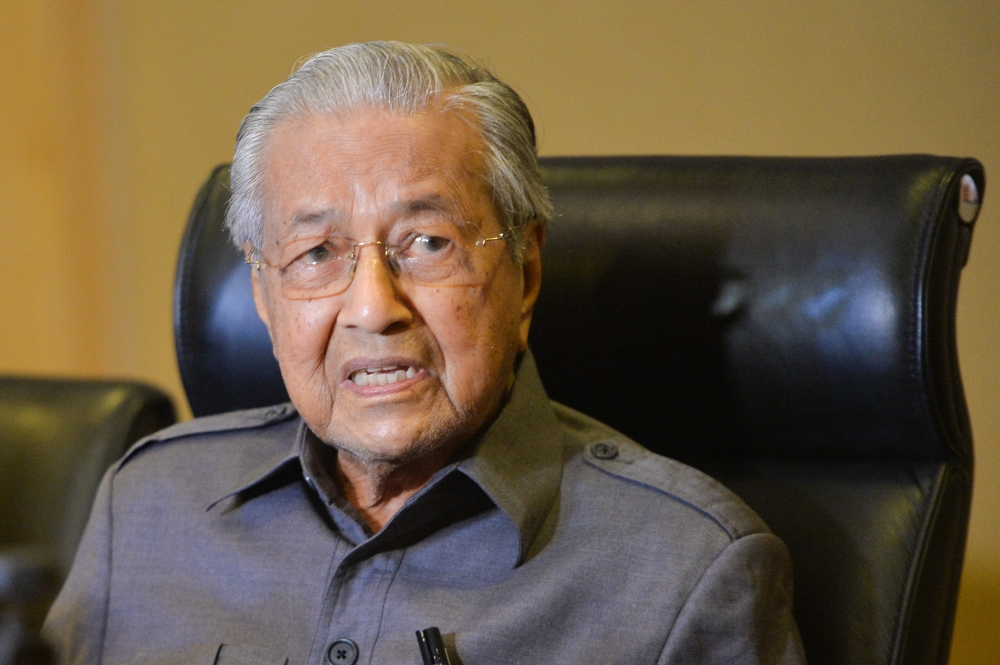 Tun Dr Mahathir Mohamad was discharged at 11.30am today, a statement from his office said. — Picture by Miera Zulyana