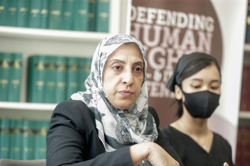 Lawyers For Liberty Executive Director Latheefa Koya speaks to the press regarding the stateless children during a press conference regarding stateless children at Lawyers For Liberty office in Petaling Jaya March 19, 2024. — Picture by Sayuti Zainudin