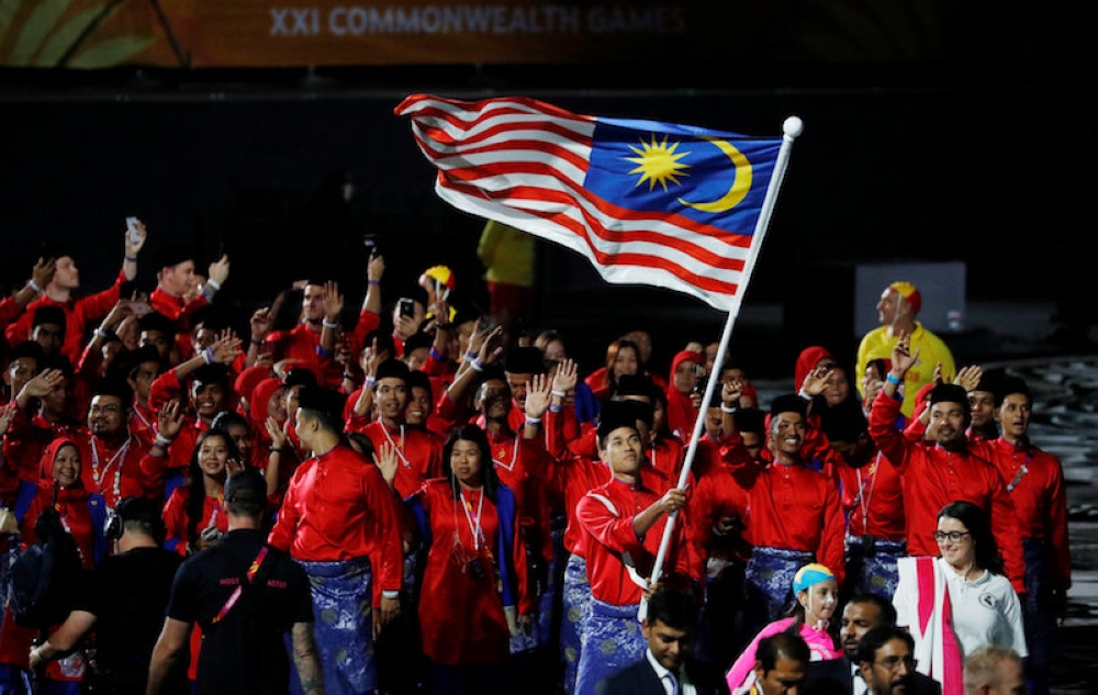Athletes representing Malaysia attend the opening ceremony of the 2018 Commonwealth Games in Gold Coast April 4, 2018. — Reuters pic