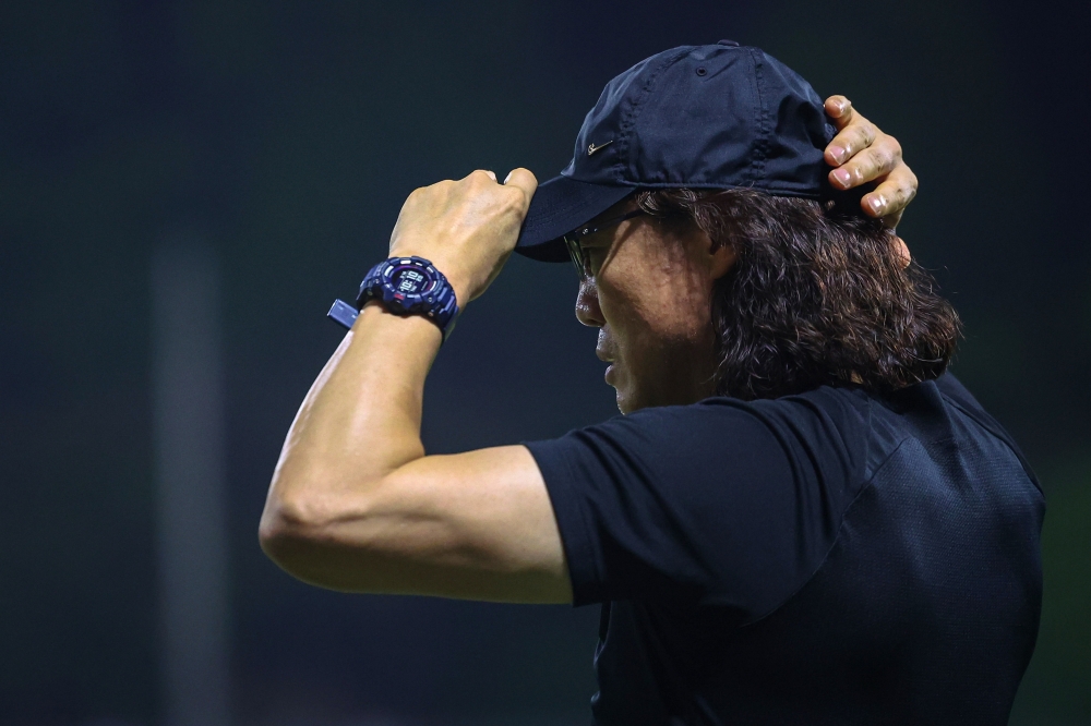 Harimau Malaya coach Kim Pan Gon is seen at a training camp in preparation for the 2026 World Cup and 2027 Asian Cup Qualifiers at Wisma FAM March 14, 2024. — Bernama pic