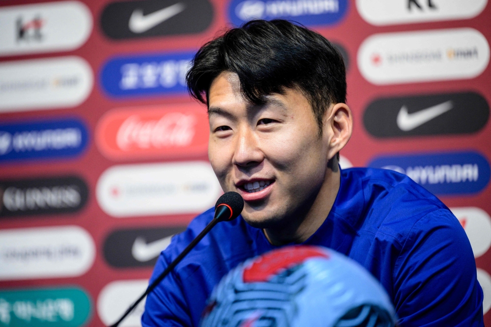 South Korean national football team captain Son Heung-min speaks during a press conference before team practice sessions at Seoul World Cup Stadium on March 20, 2024, a day ahead of the Fifa World Cup Asian qualifiers second round group C match between South Korea and Thailand. — AFP pic