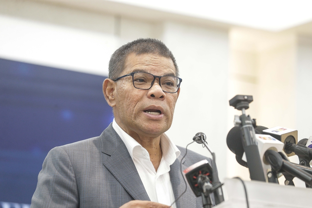 Home Minister Datuk Seri Saifuddin Nasution Ismail speaks during a press conference in Putrajaya March 22, 2024. ― Picture by Sayuti Zainudin