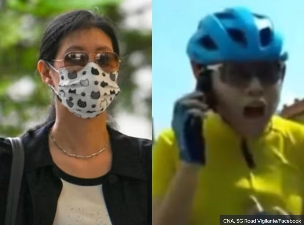 Composite images show driver Elaine Michele Ow (left) and cyclist Nicolette Tan Shi’en. — Picture via TODAY/CNA and Facebook/SG Road Vigilante