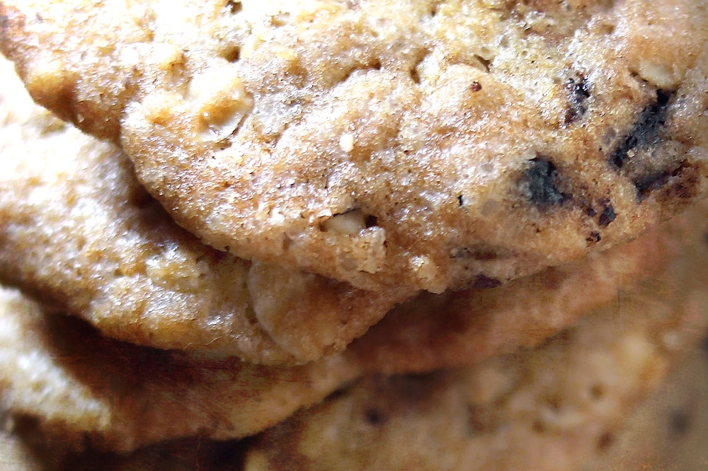 The beautiful crumb, from a blend of steel-cut oats and roasted peanuts.