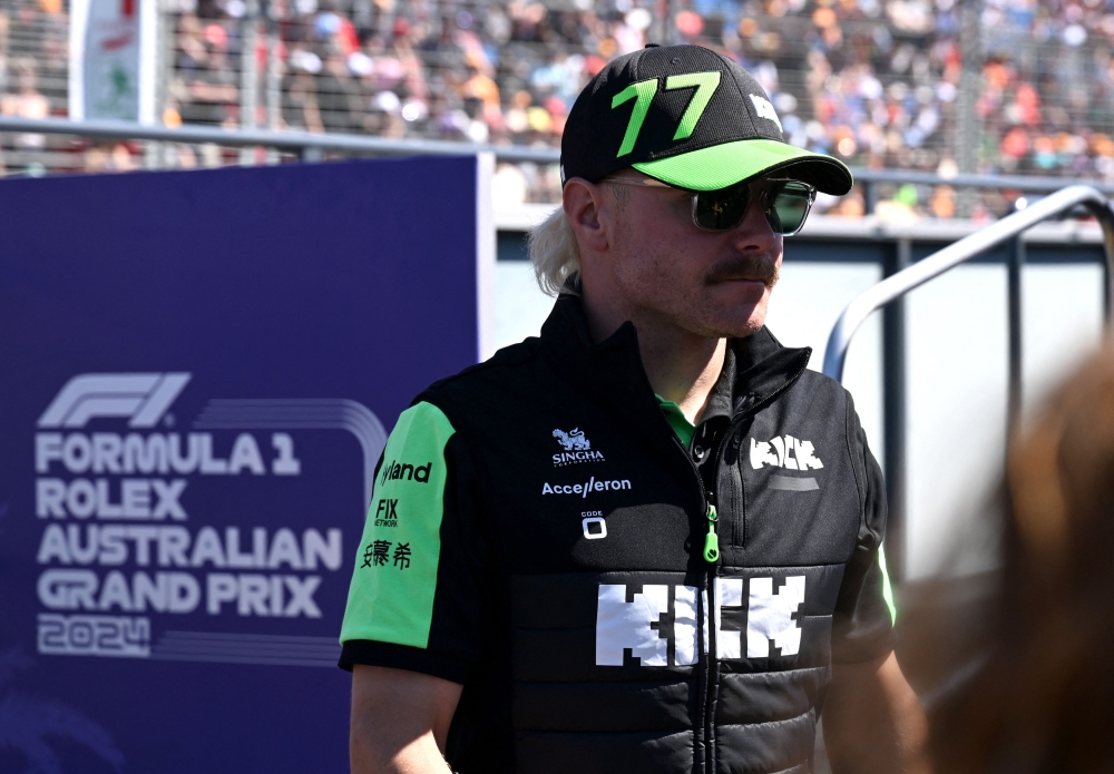 Sauber's Valtteri Bottas during the drivers parade before the Melbourne Grand Prix Circuit, Melbourne, March 24, 2024. — Reuters pic