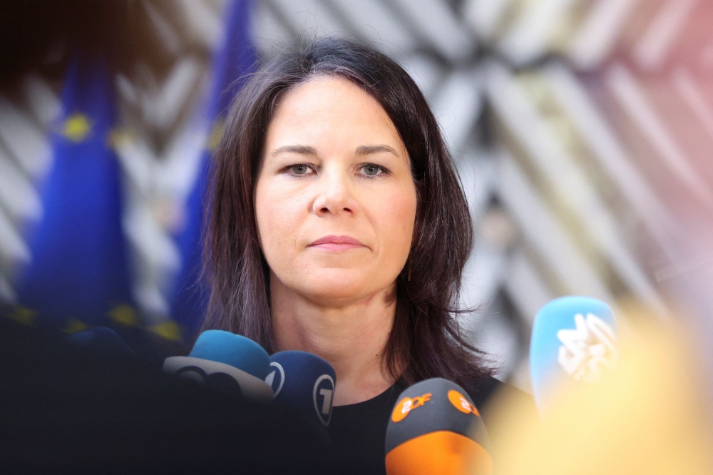 German Foreign Minister Annalena Baerbock said every aid crate sitting on trucks in front of Gaza’s border fences is one too many. — Reuters pic