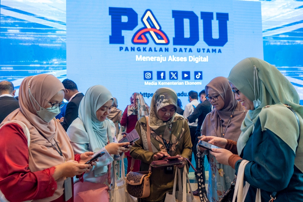 Padu was launched by the federal government on January 2 this year for real time data integration and sharing among Malaysian government agencies, focusing solely on improving data accessibility and government decision-making efficiency. — Picture by Shafwan Zaidon