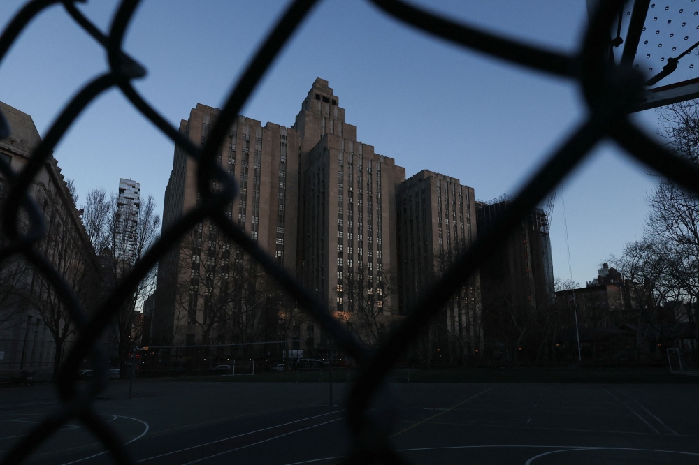 A view shows the New York Criminal Court in Manhattan where former US President Donald Trump is scheduled to attend a hearing in his criminal court case on charges stemming from hush money paid to a porn star in New York City March 25, 2024. — Reuters pic