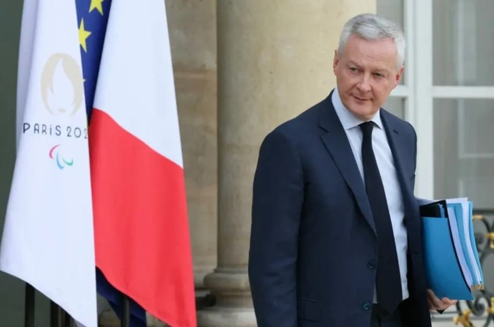 France’s Minister for Economy and Finances Bruno Le Maire leaves after the weekly cabinet meeting at the presidential Elysee Palace in Paris, on March 20, 2024. — AFP pic