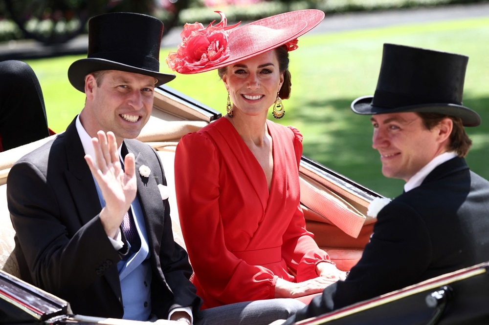 Britain’s Prince William, Prince of Wales (left) and Britain’s Catherine, Princess of Wales (centre) in June 2023. — AFP pic