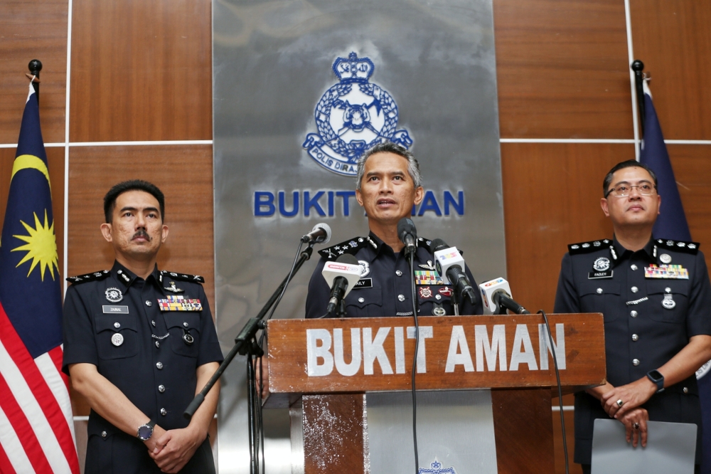 Bukit Aman Criminal Investigation Department director Datuk Seri Mohd Shuhaily Mohd Zain speaks during a press conference in Kuala Lumpur March 27, 2024. — Picture by Choo Choy May