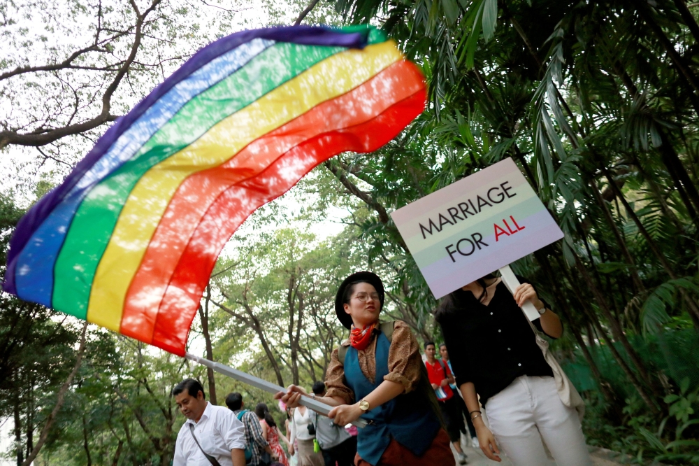 Thailand’s parliament passed a same-sex marriage bill today, paving the way for the kingdom to become the first South-east Asian nation to recognise LGBTQ marriage equality. — Reuters pic