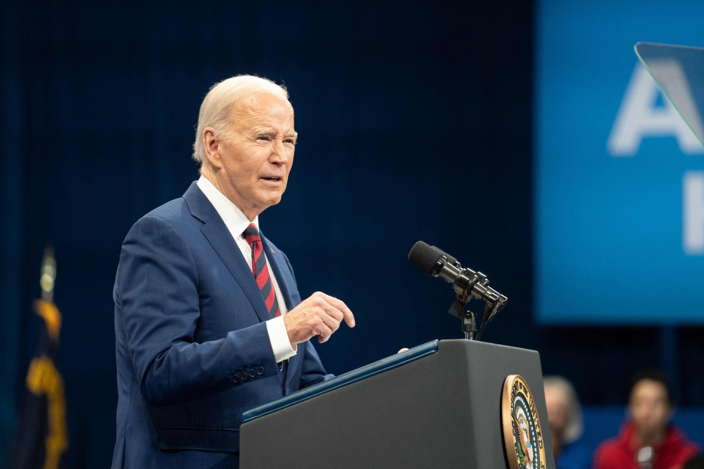 US President Joe Biden speaks at the Chavis community centre on March 26, 2024 in Raleigh, North Carolina. — AFP pic