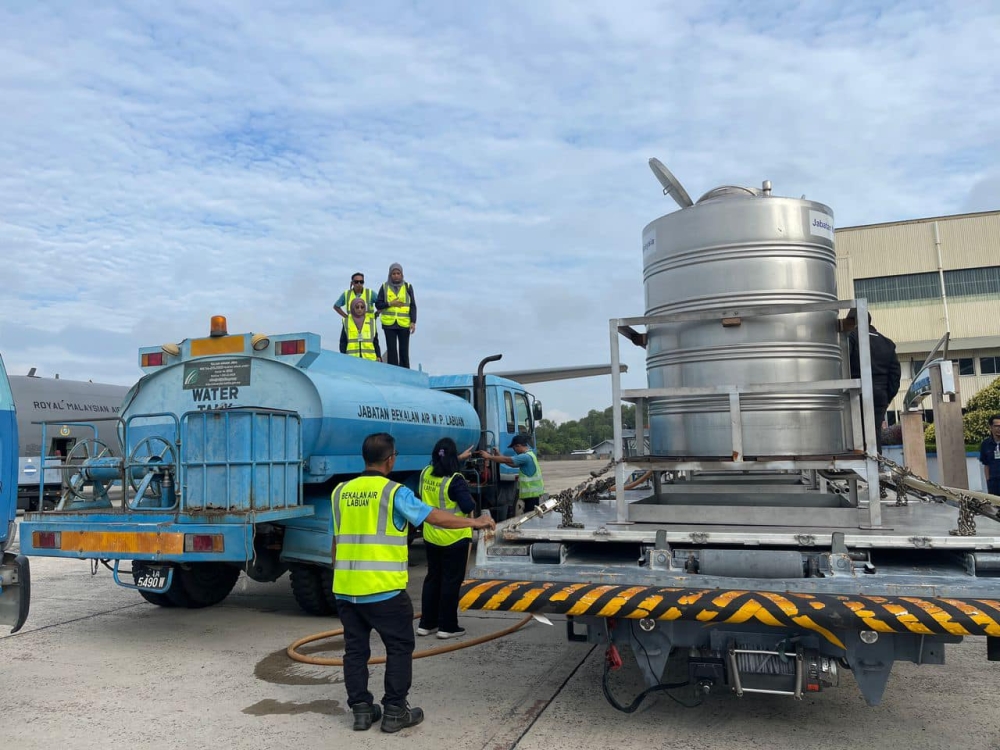 Chief Minister Datuk Seri Hajiji Noor said a Royal Malaysian Air Force (RMAF) aircraft took off from the Labuan Air Base at about 9am today to conduct the operation. — Picture courtesy of Facebook / Hajiji Haji Noor