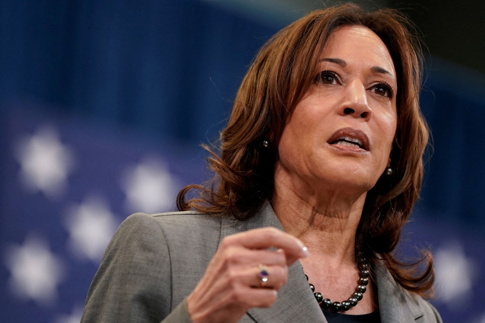 US Vice President Kamala Harris delivers remarks at the Chavis Community Center in Raleigh, North Carolina March 26, 2024. — Reuters pic  