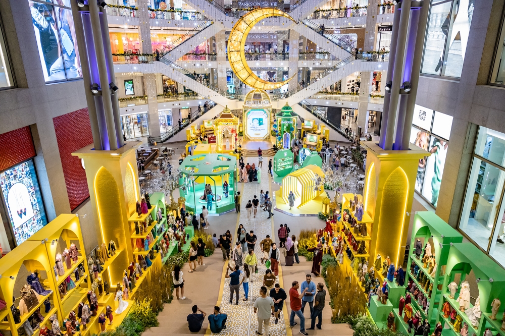 The Raya decoration at Pavilion KL in partnership with jewellery brand Swarovski. — Picture by Firdaus Latiff