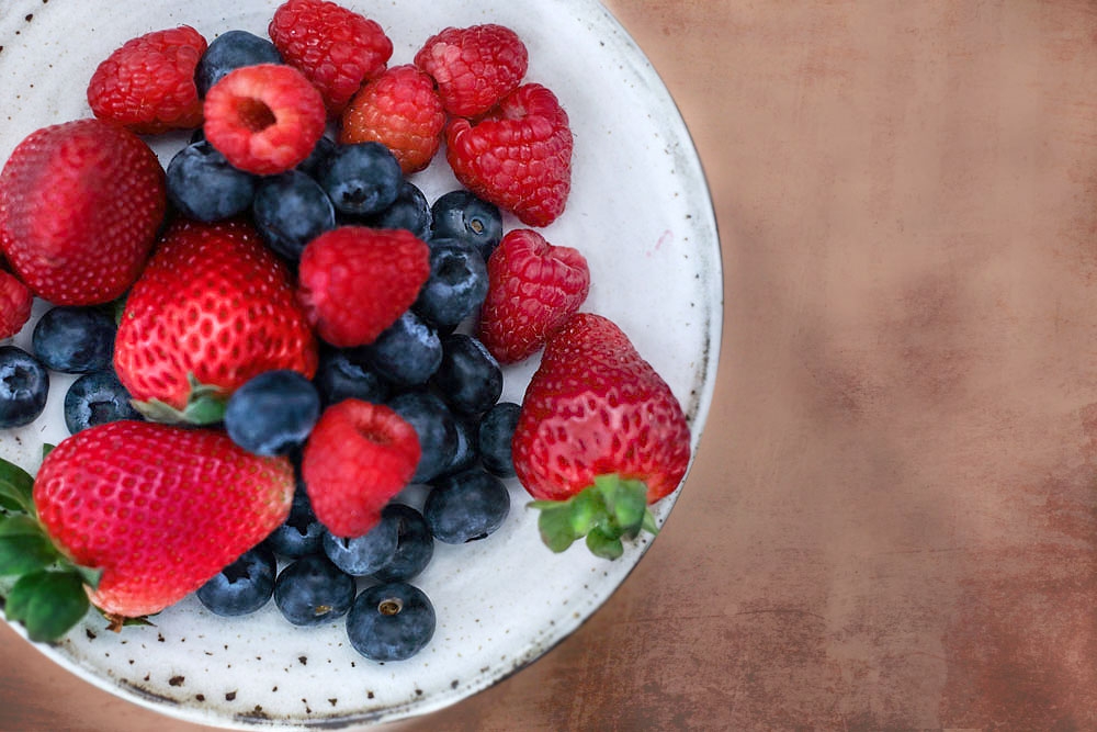 Superberries such as raspberries, blueberries and strawberries.