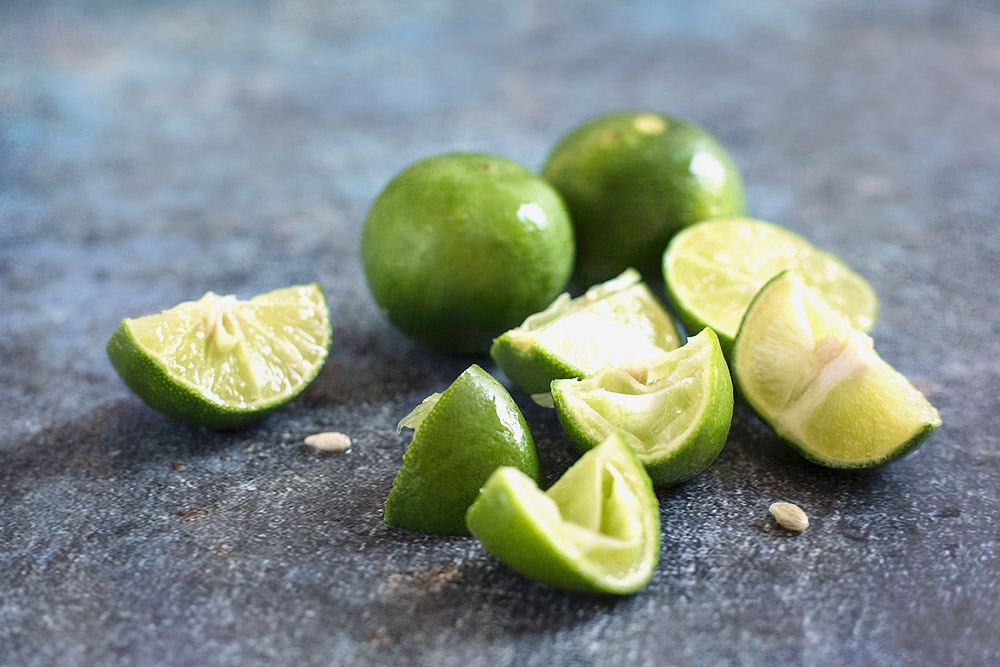 Fresh limes give the berry bowl a tropical edge.
